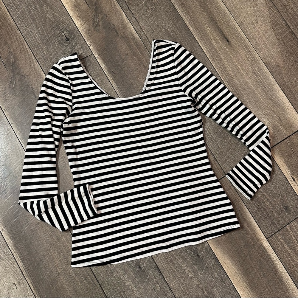 Who What Wear Butter Soft Striped Long Sleeve Top